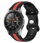 For Samsung Galaxy Watch 46mm 22mm Butterfly Buckle Two-Color Silicone Watch Band(Black+Red)