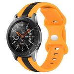 For Samsung Galaxy Watch 46mm 22mm Butterfly Buckle Two-Color Silicone Watch Band(Black+Yellow)
