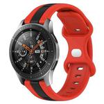 For Samsung Galaxy Watch 46mm 22mm Butterfly Buckle Two-Color Silicone Watch Band(Red+Black)