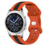 For Samsung Gear S3 Classic 22mm Butterfly Buckle Two-Color Silicone Watch Band(Orange+Black)