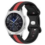For Samsung Gear S3 Classic 22mm Butterfly Buckle Two-Color Silicone Watch Band(Black+Red)