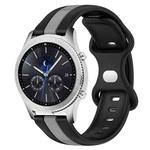 For Samsung Gear S3 Classic 22mm Butterfly Buckle Two-Color Silicone Watch Band(Black+Grey)