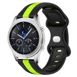 For Samsung Gear S3 Classic 22mm Butterfly Buckle Two-Color Silicone Watch Band(Black+Green)