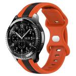 For Samsung Gear S3 Frontier 22mm Butterfly Buckle Two-Color Silicone Watch Band(Orange+Black)
