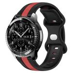 For Samsung Gear S3 Frontier 22mm Butterfly Buckle Two-Color Silicone Watch Band(Black+Red)