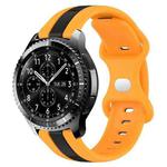 For Samsung Gear S3 Frontier 22mm Butterfly Buckle Two-Color Silicone Watch Band(Black+Yellow)