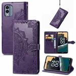 For Nokia X30 Mandala Flower Embossed Leather Phone Case(Purple)