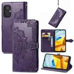 For Xiaomi Poco M5 Mandala Flower Embossed Leather Phone Case(Purple)