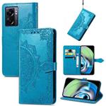 For Realme V23 Mandala Flower Embossed Leather Phone Case(Blue)