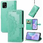 For TCL 405 Mandala Flower Embossed Leather Phone Case(Green)