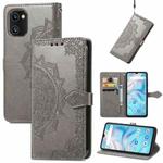 For UMIDIGI A13S Mandala Flower Embossed Leather Phone Case(Gray)