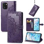 For UMIDIGI A13S Mandala Flower Embossed Leather Phone Case(Purple)