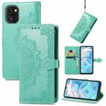 For UMIDIGI A13S Mandala Flower Embossed Leather Phone Case(Green)