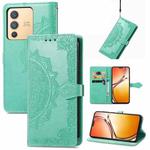 For vivo V23 5G Mandala Flower Embossed Leather Phone Case(Green)