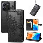 For vivo X80 Lite Mandala Flower Embossed Leather Phone Case(Black)