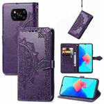 For Xiaomi Poco X3 Pro Mandala Flower Embossed Leather Phone Case(Purple)
