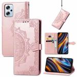 For Xiaomi Poco X4 GT Mandala Flower Embossed Leather Phone Case(Rose Gold)