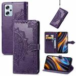 For Xiaomi Poco X4 GT Mandala Flower Embossed Leather Phone Case(Purple)