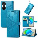 For ZTE Blade V40S Mandala Flower Embossed Leather Phone Case(Blue)