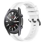 For Samsung Galaxy Watch3 45mm 22mm Concave Striped Slicone Watch Band(White)