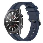 For Samsung Galaxy Watch3 45mm 22mm Concave Striped Slicone Watch Band(Navy Blue)