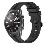 For Samsung Galaxy Watch3 45mm 22mm Concave Striped Slicone Watch Band(Black)