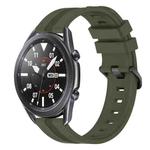 For Samsung Galaxy Watch3 45mm 22mm Concave Striped Slicone Watch Band(Army Green)