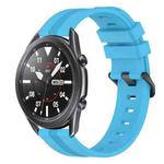 For Samsung Galaxy Watch3 45mm 22mm Concave Striped Slicone Watch Band(Sky Blue)