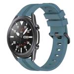 For Samsung Galaxy Watch3 45mm 22mm Concave Striped Slicone Watch Band(Rock Cyan)