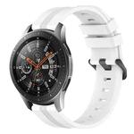 For Samsung Galaxy Watch 46mm 22mm Concave Striped Slicone Watch Band(White)