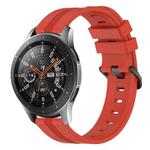 For Samsung Galaxy Watch 46mm 22mm Concave Striped Slicone Watch Band(Red)