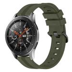 For Samsung Galaxy Watch 46mm 22mm Concave Striped Slicone Watch Band(Army Green)