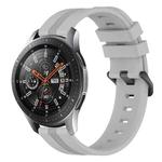 For Samsung Galaxy Watch 46mm 22mm Concave Striped Slicone Watch Band(Grey)