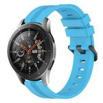 For Samsung Galaxy Watch 46mm 22mm Concave Striped Slicone Watch Band(Sky Blue)
