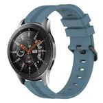 For Samsung Galaxy Watch 46mm 22mm Concave Striped Slicone Watch Band(Rock Cyan)