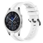 For Samsung Gear S3 Classic 22mm Concave Striped Slicone Watch Band(White)