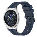 For Samsung Gear S3 Classic 22mm Concave Striped Slicone Watch Band(Navy Blue)