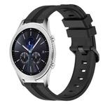 For Samsung Gear S3 Classic 22mm Concave Striped Slicone Watch Band(Black)