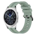 For Samsung Gear S3 Classic 22mm Concave Striped Slicone Watch Band(Grayish Green)