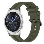 For Samsung Gear S3 Classic 22mm Concave Striped Slicone Watch Band(Army Green)