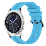 For Samsung Gear S3 Classic 22mm Concave Striped Slicone Watch Band(Sky Blue)