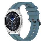For Samsung Gear S3 Classic 22mm Concave Striped Slicone Watch Band(Rock Cyan)
