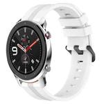 For Amazfit GTR 4 22mm Concave Striped Slicone Watch Band(White)