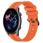 For Amazfit GTR 3 22mm Concave Striped Slicone Watch Band(Orange)
