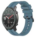 For Amazfit GTR 47mm 22mm Concave Striped Slicone Watch Band(Rock Cyan)
