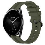 For Xiaomi Watch S2 42mm 22mm Concave Striped Slicone Watch Band(Army Green)