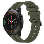 For Xiaomi MI Watch S1 Pro 22mm Concave Striped Slicone Watch Band(Army Green)