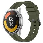 For Xiaomi MI Watch Color 2 22mm Concave Striped Slicone Watch Band(Army Green)