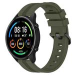 For Xiaomi MI Watch Sport 22mm Concave Striped Slicone Watch Band(Army Green)