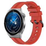 For Huawei Watch GT3 Pro 46mm 22mm Concave Striped Slicone Watch Band(Red)